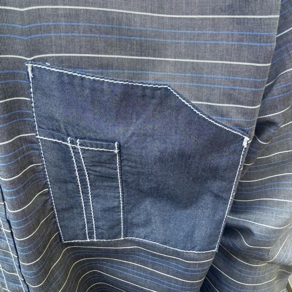 Inc International Men's Blue Striped Shirt EA115 - Picture 6 of 10